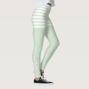 Leggings Papillons verts et jambières à rayures