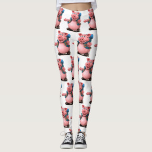 Leggings Paquet arrière pour porc 3D Universe Adorables