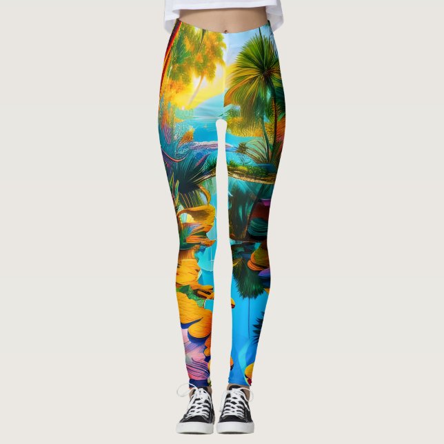 Leggings Paradis tropical (Devant)