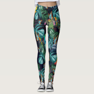 Leggings Paradis tropical de la flore au coucher du soleil