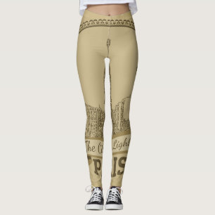 Leggings Paris Lumières : Carte postale Paysage Vintage