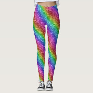Leggings Parties scintillant arc-en-ciel