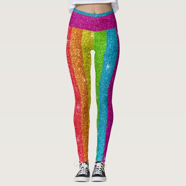 Leggings Parties scintillant Arc-en-ciel drapeau mariage Ga (Devant)