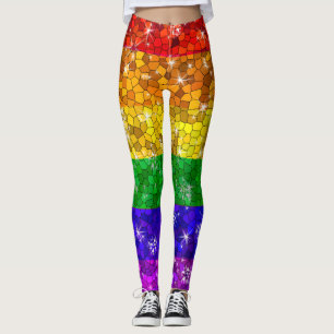 Leggings Parties scintillant Arc-en-ciel drapeau mariage Ga