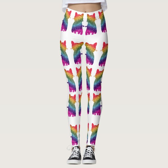 Leggings Parties scintillant arc-en-ciel Motif (Devant)