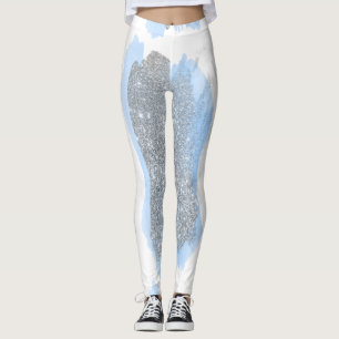 Leggings Parties scintillant Argent Gris Bleu Brosses Strok