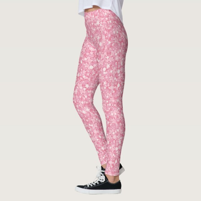 Leggings Parties scintillant Blanche Et Rose Moderne (Gauche)