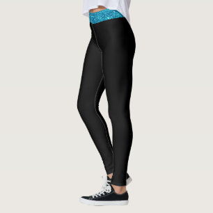 Leggings Parties scintillant bleue personnalisée Bande Legg