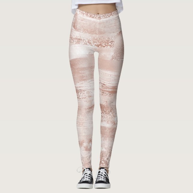 Leggings Parties scintillant brillante rose (Devant)