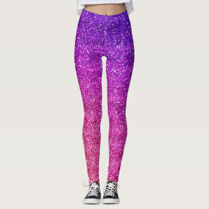 Leggings Parties scintillant brillante violette et rose