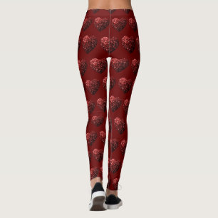 Leggings Parties scintillant cardiaque scintille motif roug