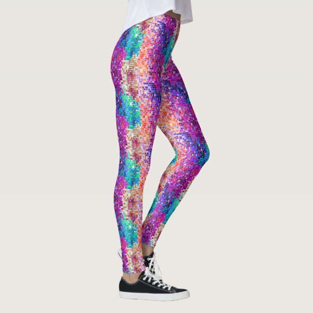 Leggings Parties scintillant colorée Disco Faux (Droite)