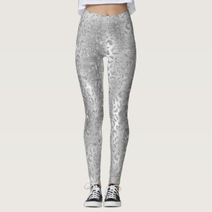 Leggings Parties scintillant d'argent élégant Motif de tach