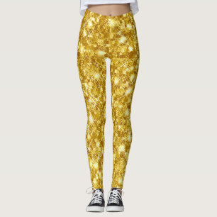 Leggings Parties scintillant de glam métal métal or