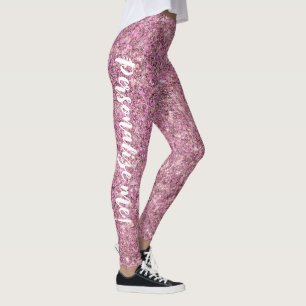 Leggings Parties scintillant de sirène de sable rose glam T
