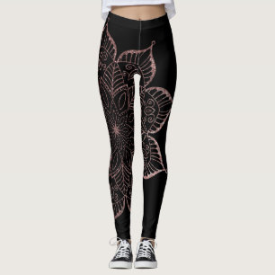 Leggings Parties scintillant des Gold Faux Roses non centr