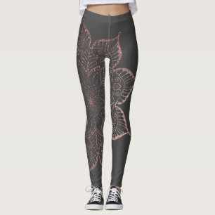 Leggings Parties scintillant des Gold Faux Roses non centré
