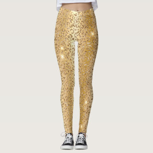 Leggings Parties scintillant d'or stylish Motif de taches d