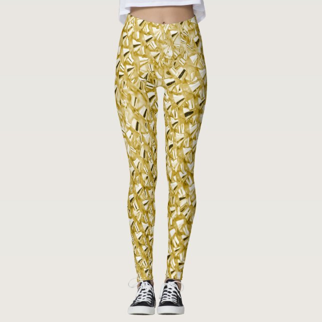 Leggings Parties scintillant en or glam (Devant)