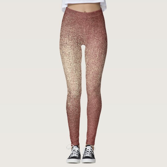 Leggings Parties scintillant en poudre rose rose or brillan (Devant)