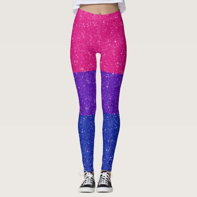 Leggings Parties scintillant Faux Bisexual Pride Arrière -  (Devant)