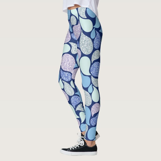 Leggings Parties scintillant Frosty moderne Paisley Motif b (Gauche)