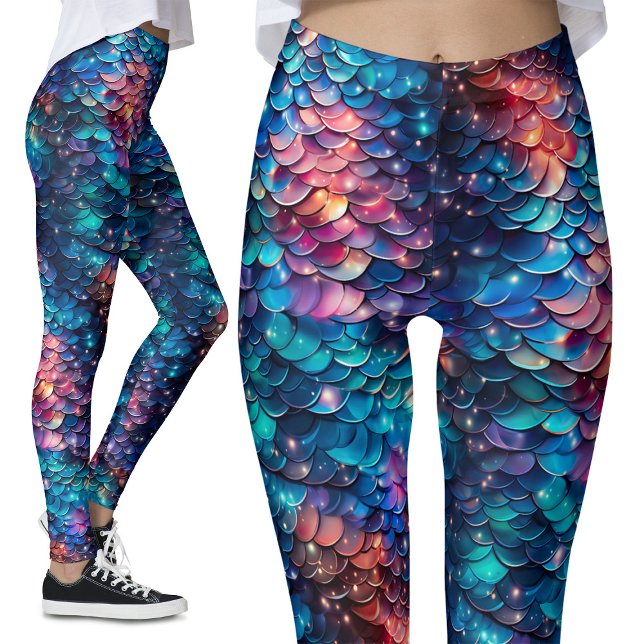 Leggings Parties scintillant Galaxy Scales de sirène célest (Créateur téléchargé)