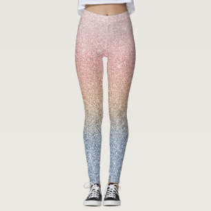 Leggings Parties scintillant Gold Blue Ombre de la Rose Blu