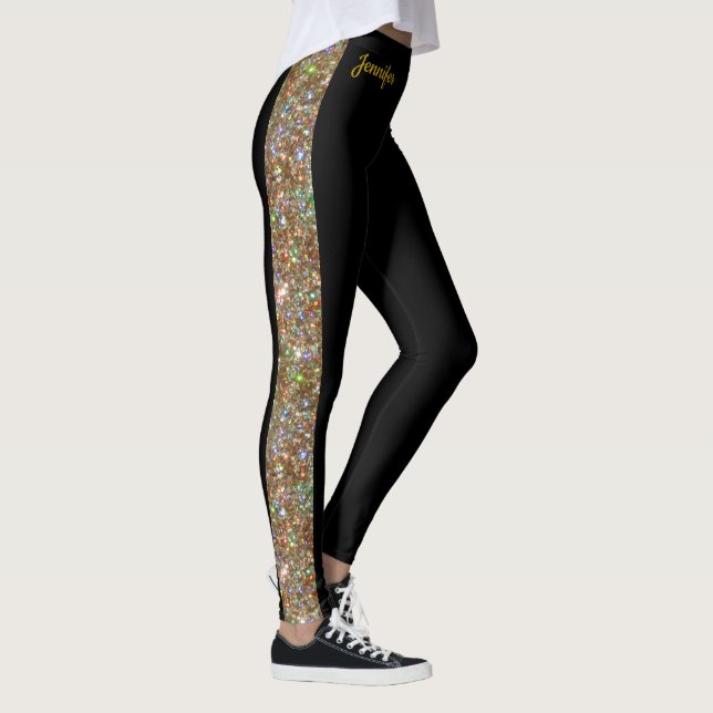 Leggings Parties scintillant Gold Faux sur les pantalons de (Droite)