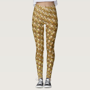 Leggings Parties scintillant Gold Mermaid Balances de poiss
