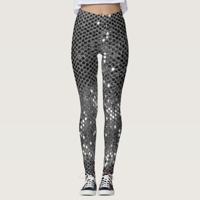 Leggings Parties scintillant gris moderne éclabousser Nom p (Devant)