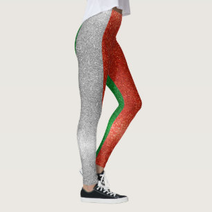 Leggings Parties scintillant Italien Drapeau Italie Bling M