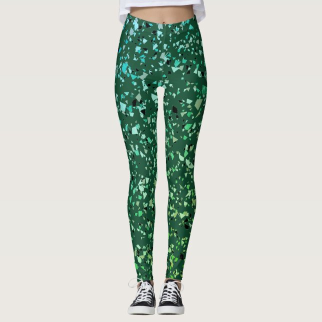 Leggings Parties scintillant marbre vert confetti dégradé m (Devant)