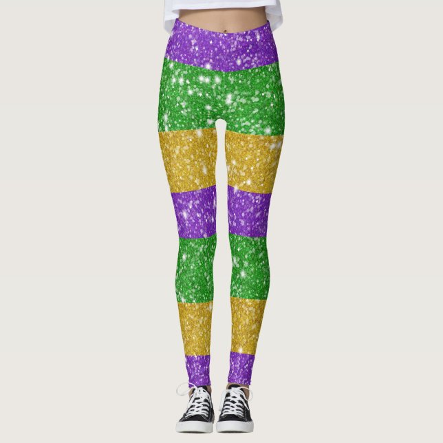 Leggings Parties scintillant Mardi Gras Carnaval en bande c (Devant)