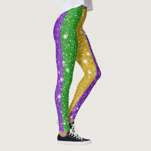 Leggings Parties scintillant Mardi Gras Carnaval en bande c