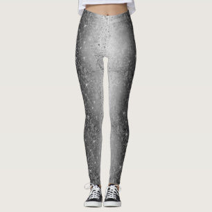 Leggings Parties scintillant métalliques noires et blanches
