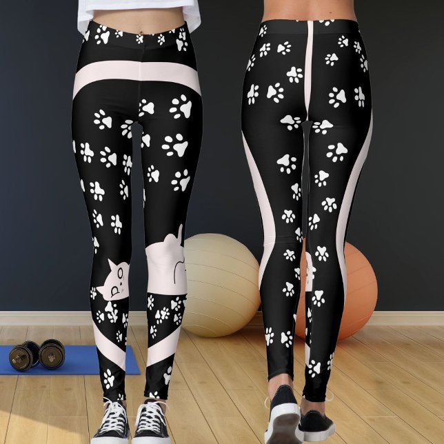 Leggings Parties scintillant noire moderne Étincelle Chat P (Créateur téléchargé)