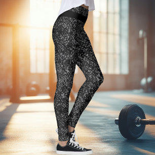 Leggings Parties scintillant noire moderne pattes étincelan