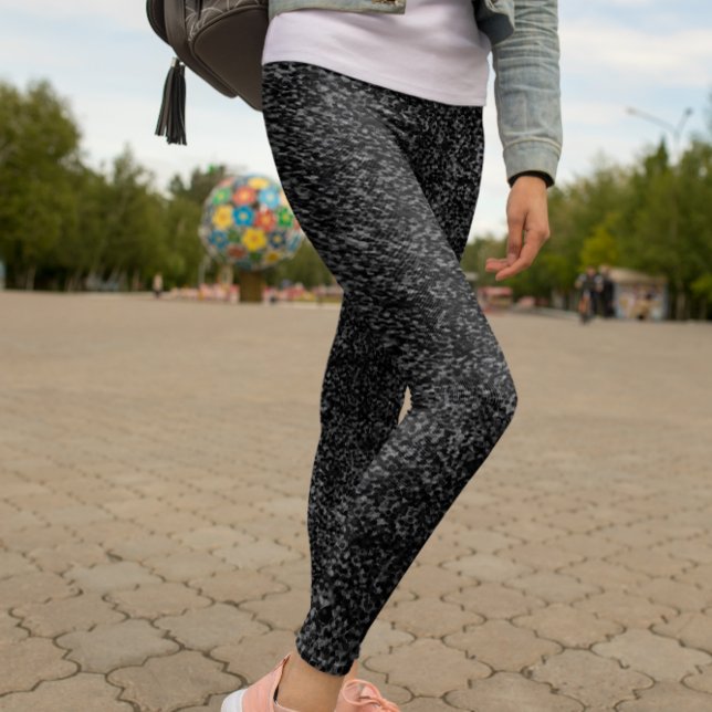 Leggings Parties scintillant noire moderne pattes étincelan (Modern Black Glitter Sparkle Leggings)