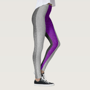 Leggings Parties scintillant noire violet blanc Gay pride s