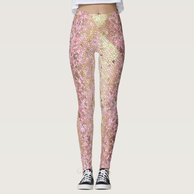 Leggings Parties scintillant or rose Sparkling Fashion Yoga (Devant)