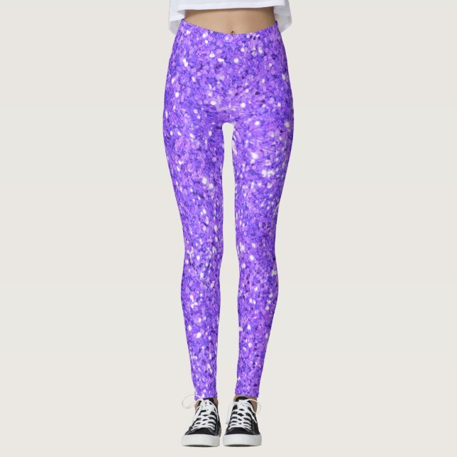 Leggings Parties scintillant pétillante violette motif legg (Devant)