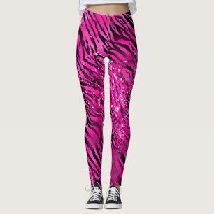 Leggings Parties scintillant rose et noire élégant Tiger St