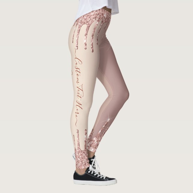 Leggings Parties scintillant rose Gold Blush Éclats Texte p (Droite)