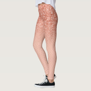 Leggings parties scintillant rose-or fausse