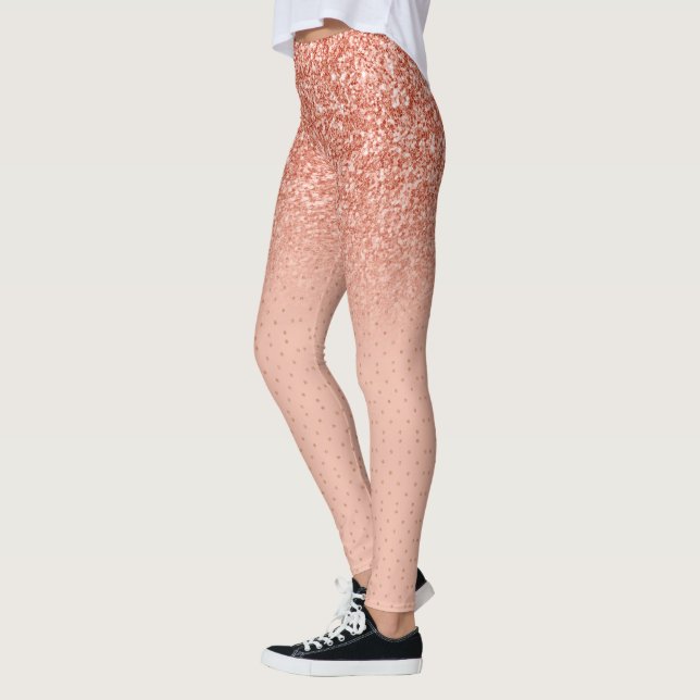 Leggings parties scintillant rose-or fausse (Gauche)