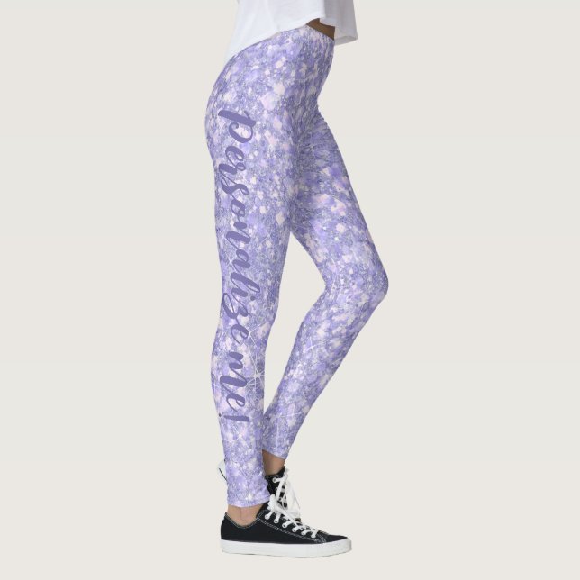 Leggings Parties scintillant rose pâle foncé TEXTE PERSONNA (Droite)