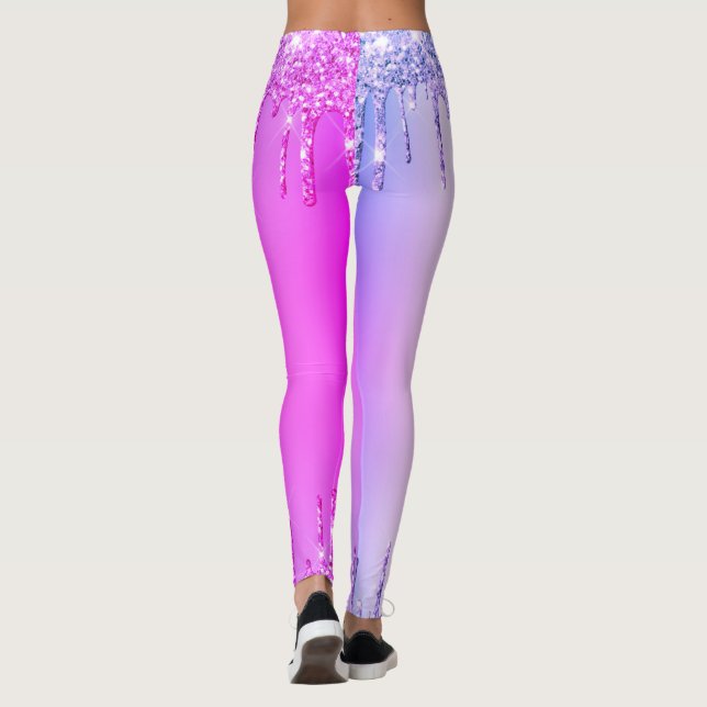 Leggings Parties scintillant rose pourpre Déchets brillants (Dos)