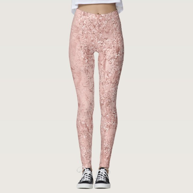 Leggings Parties scintillant rose rose or Blush en verre br (Devant)