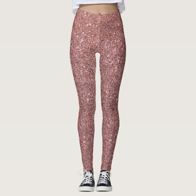 Leggings Parties scintillant rose Rose Or Blush Leggles éti (Devant)
